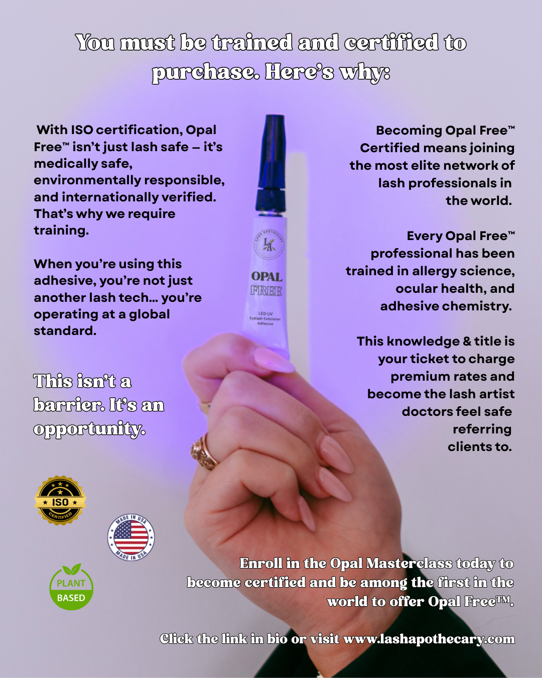 Opal "Free" UV adhesive